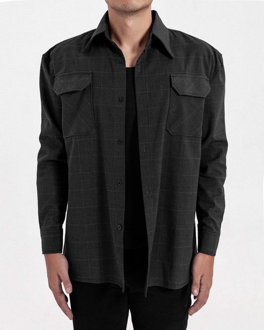 Black Checked Tweed Flannel