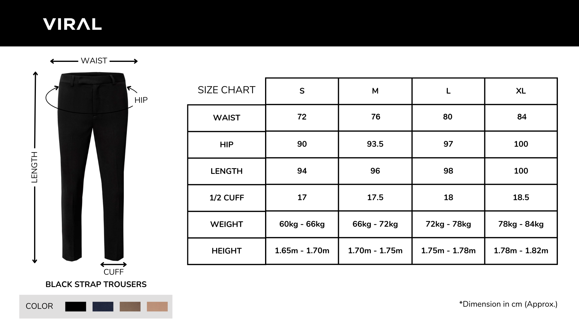 BLACK STRAP TROUSERS VIRAL CLOTHING